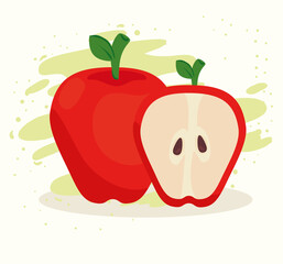 fresh and healthy apple red with slice