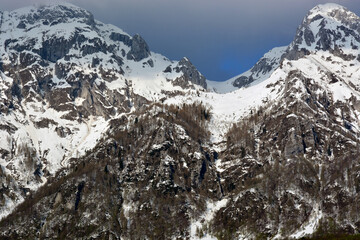 snow covered mountains