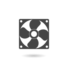 Cooling fan icon with shadow