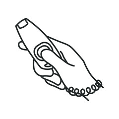 clicker and whistle for dog, line icon