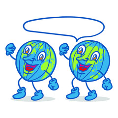 Fototapeta premium Character Globe gets excited