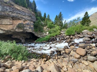 Sinks Canyon in Wyoming with running water