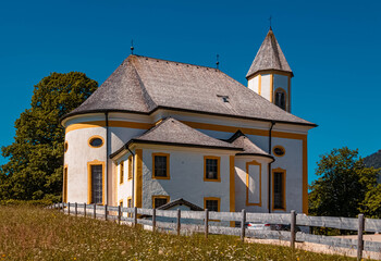 The famous Mariä Heimsuchung sanctuary, Ettenberg, Berchtesgaden, Bavaria, Germany