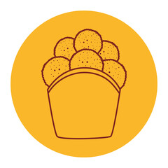 fast food fried chicken, line style icon
