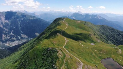 Drone view of alpine landscape in summer, Friuli Venezia Giulia, Italy