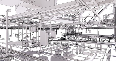 The BIM model utilities of the building	
