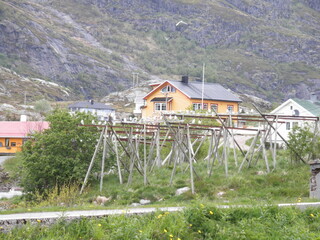 house in the mountains Lofoten Islands