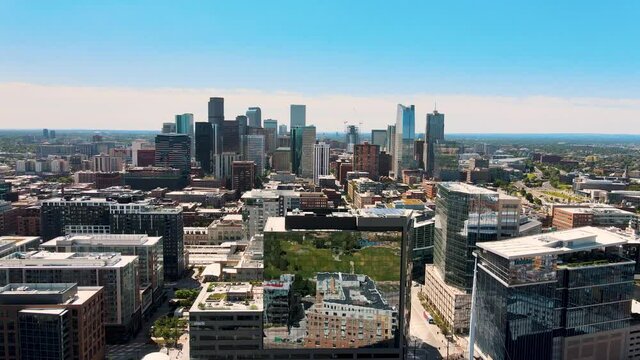 Downtown Denver, The Capital of Colorado State, USA - 4K Drone Footage