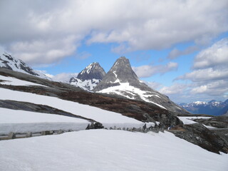 snow covered mountains ,route des Trolls