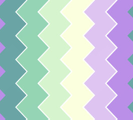 Pastel violet green yellow colors in abstract geometric pattern colorful scheme. Zig zag lines in fresh light spring color combination, fashion lilac mint turquoise trend. For backgrounds and printing