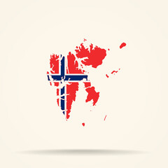 Map of Svalbard in Norway flag colors