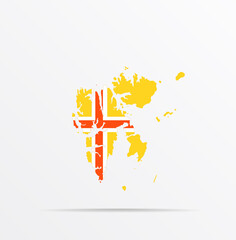 Vector map Svalbard, Spitsbergen, Spitzbergen combined with Svalbard flag.