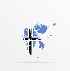 Vector map Svalbard, Spitsbergen, Spitzbergen combined with Svalbard flag.