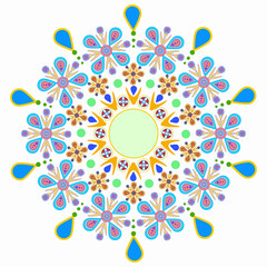 Fototapeta na wymiar Kaleidoscope mandala. Vector floral pattern background. Modern banner design template, vector illustration.