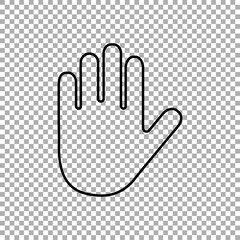 Hand icon isolated on transparent background. Vector illustration