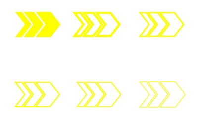 yellow next arrow icons vector concept with white background