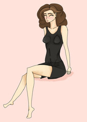 young woman sitting on the floor