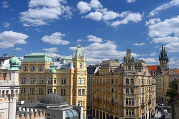 Fototapeta na wymiar Old buildings in Jewish quarter Prague