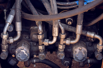 High-pressure system on construction equipment.