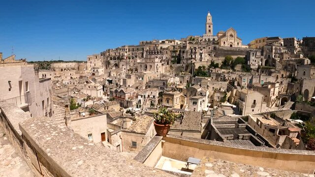 View of a the city of Matera, Basilicata, Italy