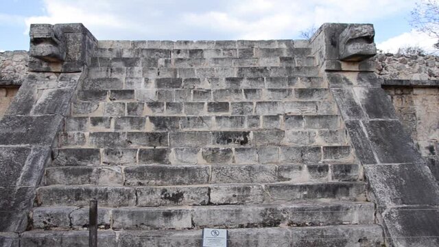 Stairs of Venus Platform in the Great Plaza at Chichen Itza archaeological site.