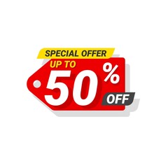 Discount. special offer up to 50% off Label Vector Template Design Illustration