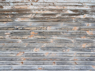 The grey background of the old wooden beams. The texture of old wood, the texture of horizontal boards. Wallpaper, background, blank for design