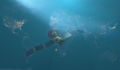 satellite above world