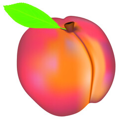 Peach on a white background.