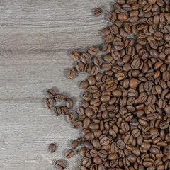 Grains of coffee. Photo for the background on the theme of coffee.