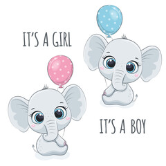 Cute baby elephant with phrase 