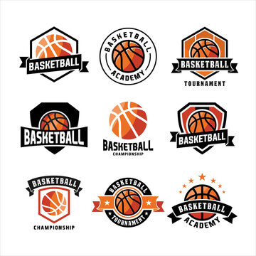 Basketball logo, emblem set collections, designs templates on a white background