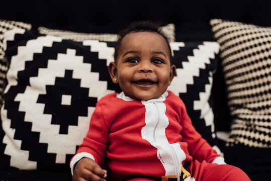 Infant Girl in Christmas Outfit
