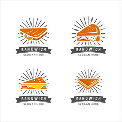 sandwich logo design, for a fast food modern store. Retro badge illustration