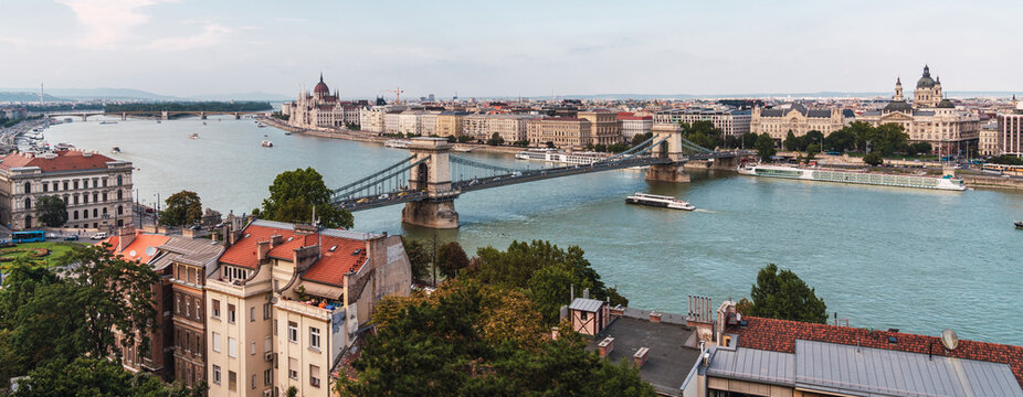 Looking down to the Danube river, Cityscape