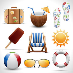 Vector set of summer icons