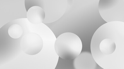 Abstract white balls geometric gradient background.For graphic design. 3d render illustration.