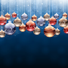 Vector Christmas background with bubbles.