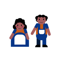 vector illustration of a boy and girl
