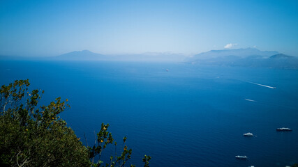 vista panoramica del mare di Capri vistada Anacapri