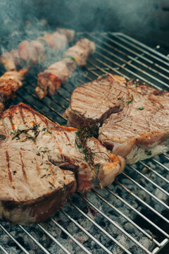 Grilling on a barbeque