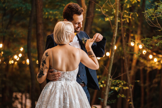 Newlyweds On Their Wedding Day