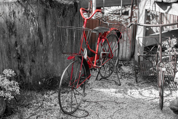 Iron metal retro vintage bicycle model. Garden decoration.