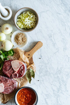 Ingredients for Osso Bucco dish