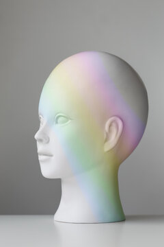 Woman's head with rainbow colors