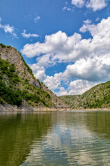 Fototapeta na wymiar Uvac river canyon meanders in southwest Serbia.