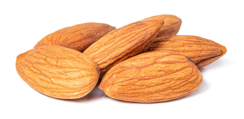 Almond isolated. Almonds on white background with clipping path