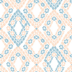 Vector seamless vintage pattern of traditional textile knitting ornament