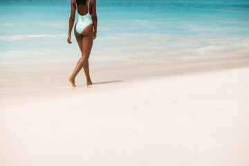 Beautiful woman in a tropical beach island