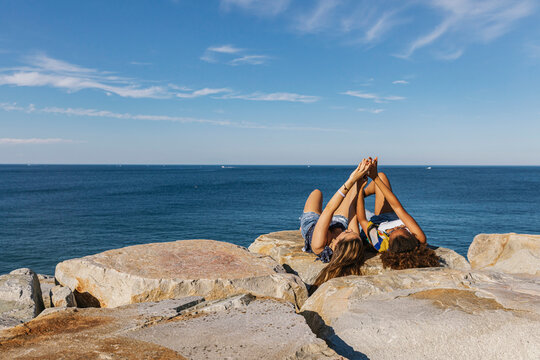 Two Friends at Beach Together